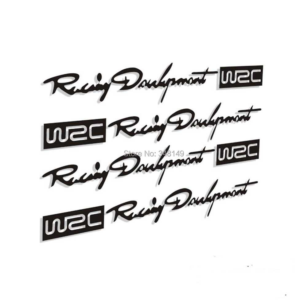 4 x Newest WRC Car Door Handle Stickers and decals Reflective Rally Car Stickers for toyota