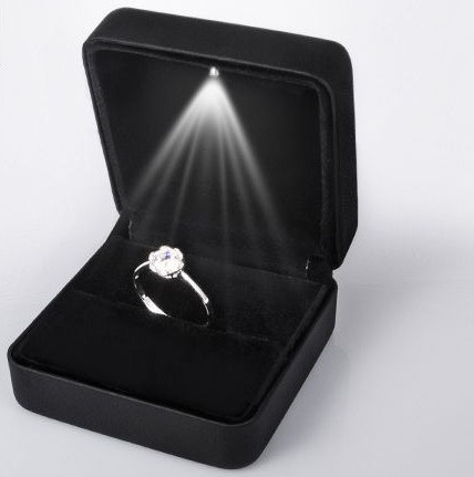 5pcs lot Box For Finger Ring Jewelry Cases Display 2015 New Led Wedding Ring Box Lighted