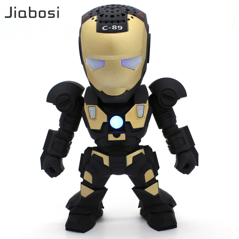 Hands Free Wireless Bluetooth Speaker LED Transformers Iron Man Robots Subwoofer With FM Radio Support TF Card for Mobile Phone
