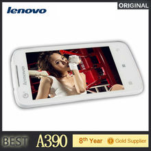 Original lenovo A390 A390t Cell phone Dual SIM Android 4.0 MTK6577 Dual core  RAM 512MB ROM 4GB 3G Phone Support Russian Spanish