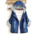 2016 Spring And Autumn women s Japanese Mori Girl Bat Sleeve Denim Jacket Female Students Jacket