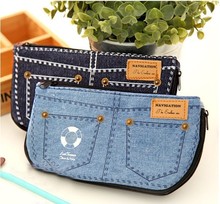 PY045 women cosmetic bags makeup cases organizer Multipurpose Denim coin purse pen pencil pack Accessories Supplies Products