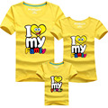 Family Look Cartoon I Love My Family Cotton T Shirts SpongeBob Summer Family Matching Clothes Mother