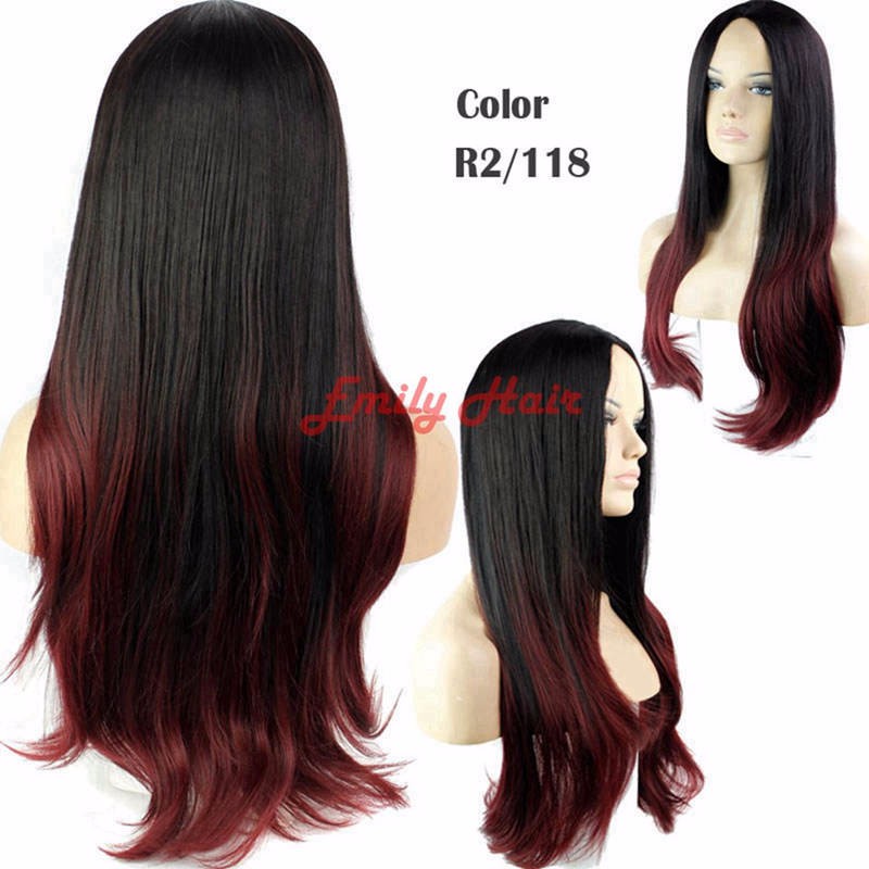 Ombre Wig Celebrity Curly Two-Tone Wigs Heat Resistant Wavy Synthetic Hair for Black-Women Cheap-pruiken perruque_