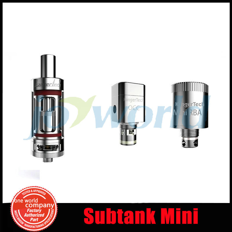 10 Kanger Subtank Mini With OCC Coil 0.5ohm 1.2ohm 4.5ML Kangertech Subtank Mini RBA Dual Coil Pyrex Glass E-Cig Atomizer