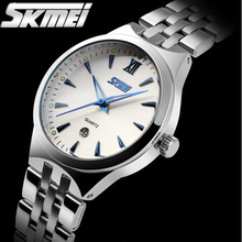 Free Shipping skmei 9071 brand new fashion genuine business calendar quartz watch movement is simple, men full steel watch