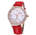 2016 SKONE Women Dress Watches Crystal Rhinestone Dial Leather Watch Luxury Casual Quartz WristWatch