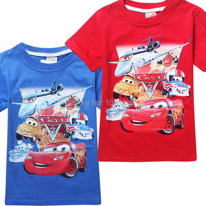 2018 Wholesale Children Boys Cars Design T Shirt Kids Clothes Baby