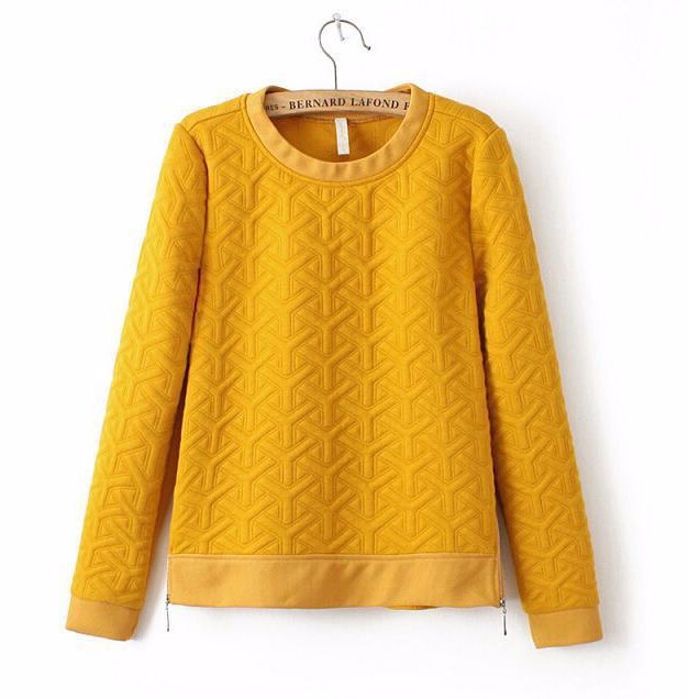 New European air layer cotton relief double zipper ladies long sleeve sweater free shipping (3)