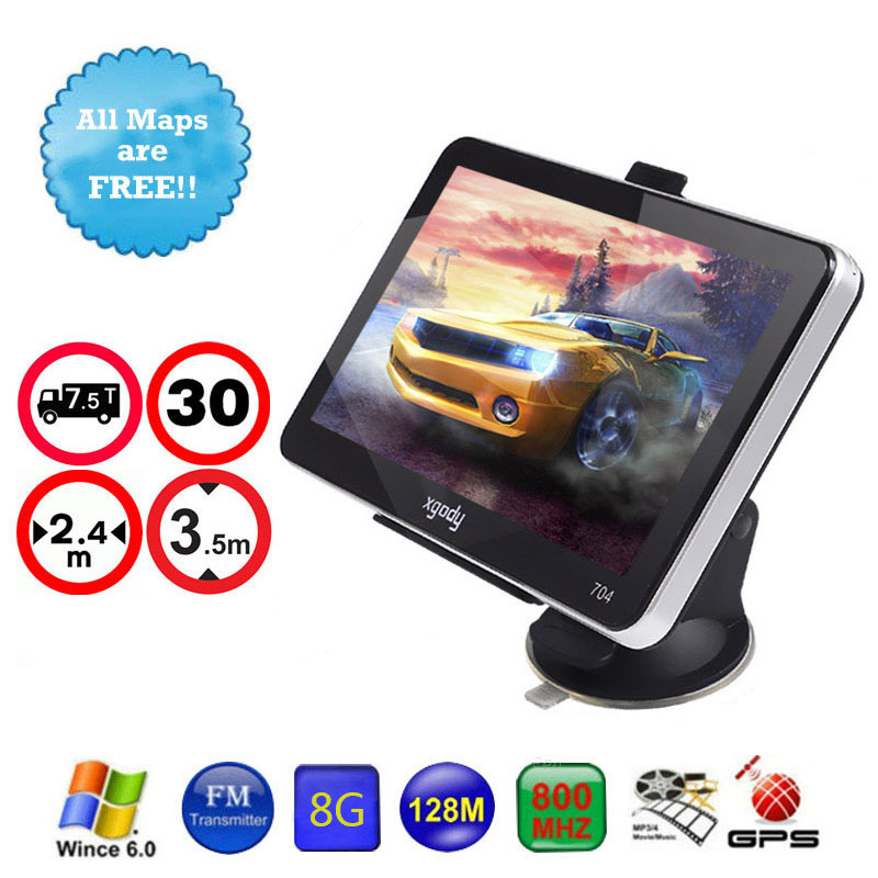 XGODY 7 inch Car GPS NAVIGATION 128MB 8GB 7 Truck GPS Navigator SAT NAV System with