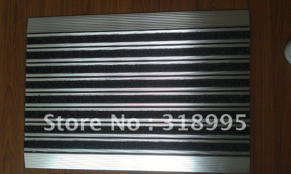 hot aluminum door mat with ribbed carpet inserts,metal entrance matin