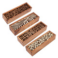Classic Retro Hollow Out Natural Wood Pencil Case Storage Box Wooden Box Pencil Case School Gift