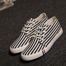 New Brand Stripe Low Top Women Summer Canvas Shoes Fashion Flats Sneakers Comfortable Lace Up Student