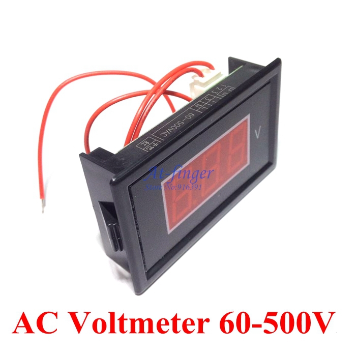 Digital Voltmeter AC 60V-500V  volt Amp Panel Meter voltage Panel Meter Gauge Red Led Display