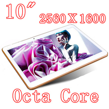 Tablets PCS 10 inch 8 core Octa Cores 2560X1600 DDR3Tablet PC  4GB ram 32GB 8.0MP Camera 3G sim card Wcdma+GSM Android4.4 7 8 9