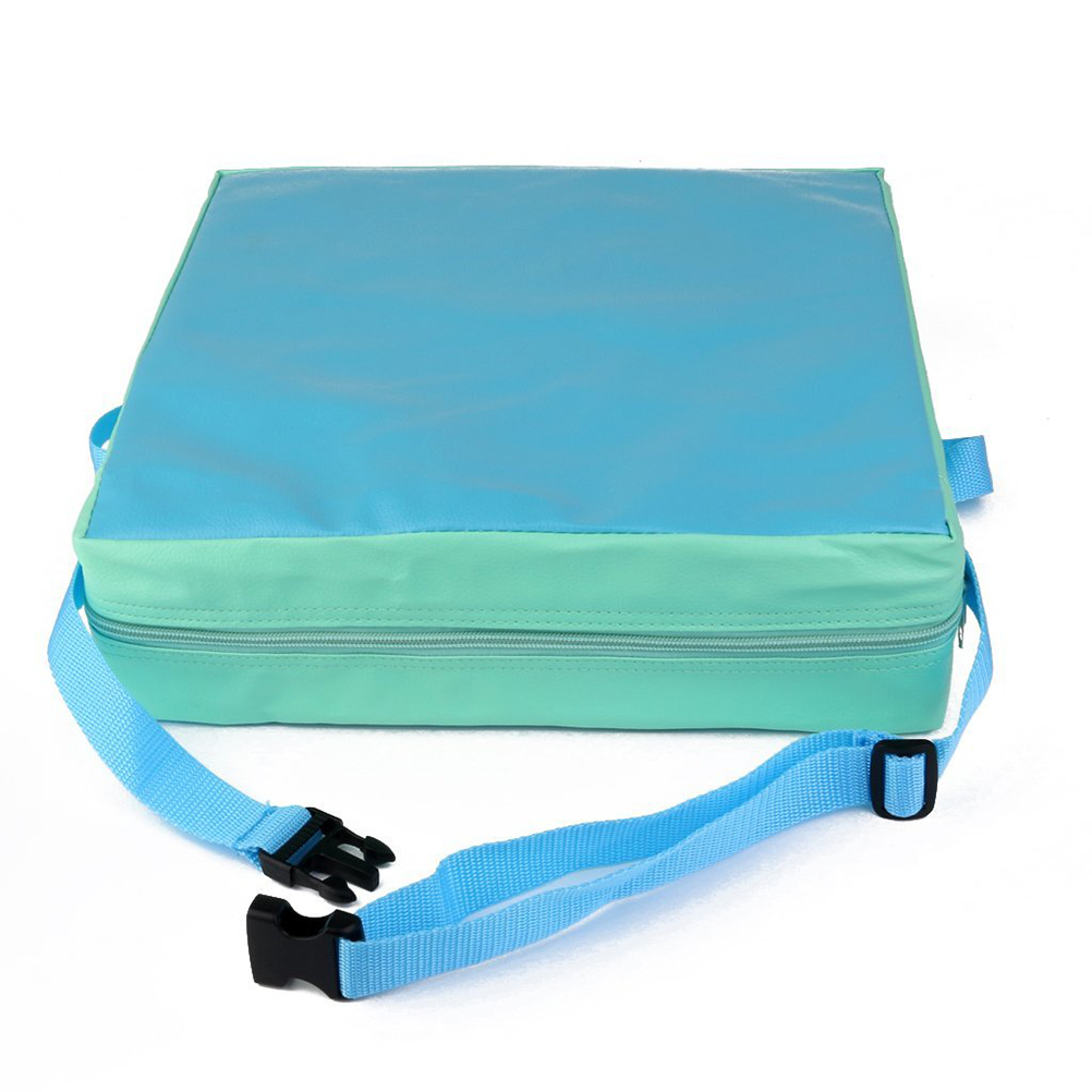 Waterproof Kids Infant Baby Toddler Booster Dismountable Highchair Cushion Portable Dining Chair Cushions Grey+Beige BTSKY PU Leather Chair Increasing Cushion with Buckle Strap