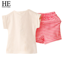 Summer new 2014 Girls clothing set baby girl s clothes sets cartoon cat children kids T
