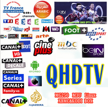 6months Europe QHDTV IPTV French Arabic Beinpsorts Canal+ Digispain Movies works MAG250,Enigma2 with 3RCA Cable Free Shipment