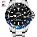 Tss men Water watch stainless steel sport Mechanical watch Water Resistant calendar luminous military Business Relogiomasculino