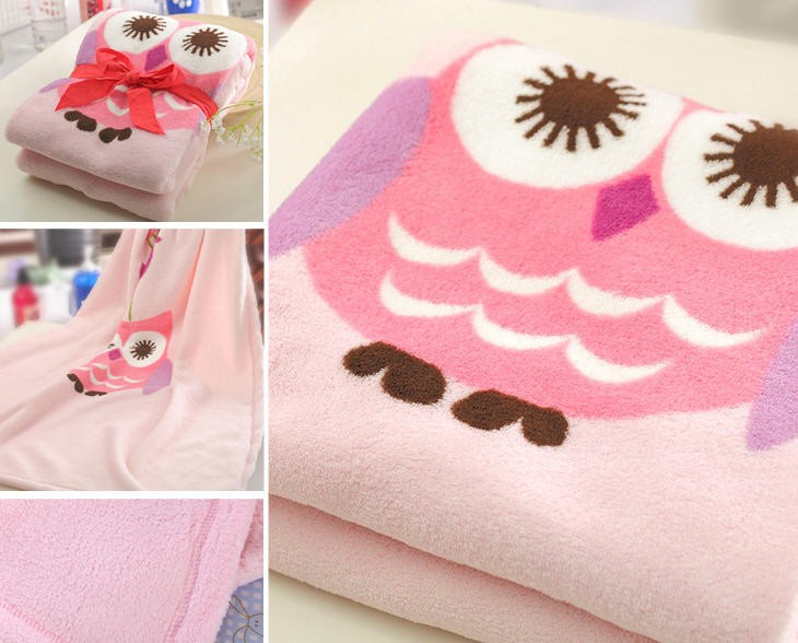 owl blanket pink