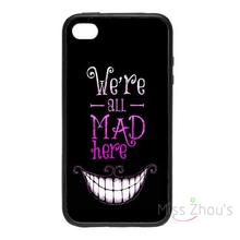 For iphone 4/4s 5/5s 5c SE 6/6s plus ipod touch 4/5/6 back skins mobile cellphone cases cover We’re All Mad Here Alice