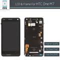 10pcs lot LCD Assembly for HTC One M7 LCD Display Touch Screen Digitizer With Frame Bezel