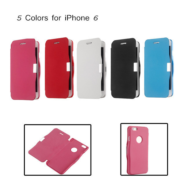 New Arrival Mobile Phone Case for iPhone 6 Magnetic Flip PU Leather Hard Skin Ultra Slim