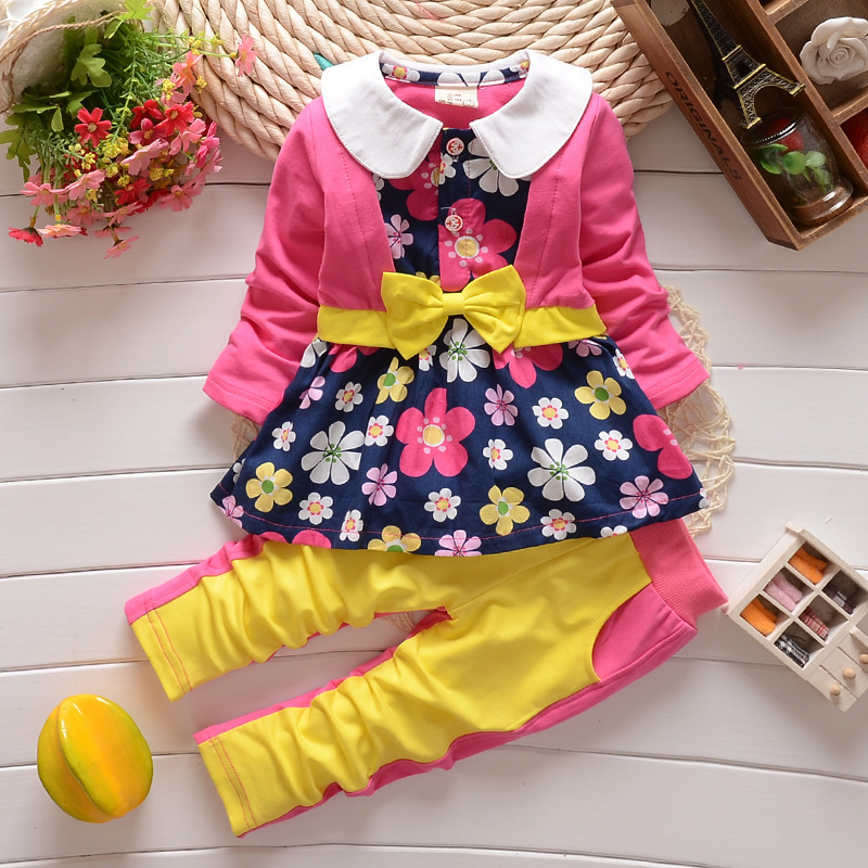 New Spring Baby Girls Clothing Set Newborn Kids Clothes Carters Conjunto de Roupa Baby Casual Sports