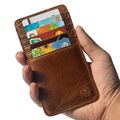 slim 100 Genuine Leather 12 Card Slots Business Card Holders Long Wallet Credit ID Card Holder
