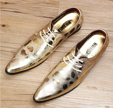 Brand Genuine Leather Oxford Shoes For Men silver Casual Men Oxford Shoes Gold Men Dress Shoes