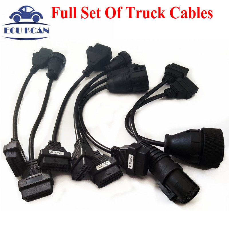 Best Quality Full Set Of Truck Cables For Tcs CDP PRO DS150 Scanner OBD2 Diagnostic Cables Truck Cables Free Shipping
