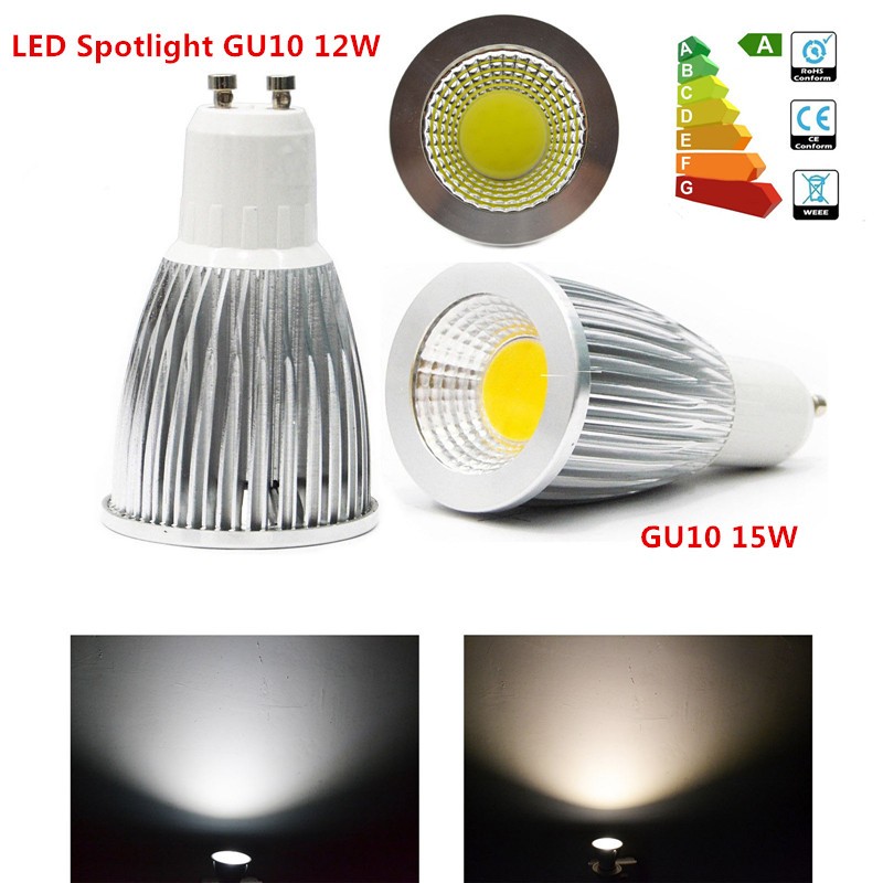 Description Picture 4 of itemSuper Bright GU10 Bulb Light Dimmable Led Ceiling light Warm/White 85-265V 9W 12W 15W GU10 COB LED lamp light GU10 led Spotlight