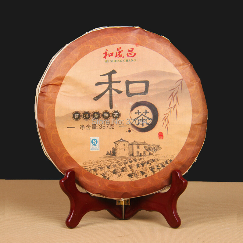 Yunnan Puer tea 357g cooked tea pu er cake big leaves Chinese pure material compressed shu