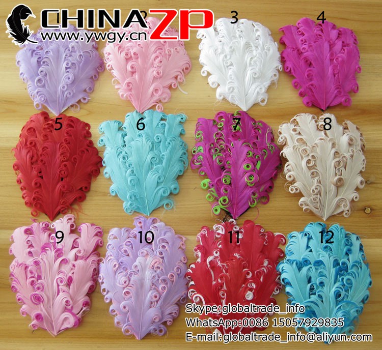 Nagorie Pads Curly Feather Pads Feather Pads For Headbands Goose Feathers Fascinators Hair Piece Hat Embellishments3