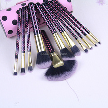 ProfessionalFree Shipping 2014 NEW BH Cosmetics 11 pcs Pink A Dot Brush Set Professional Makeup Brushes
