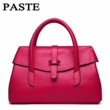 Women Genuine Leather Handbags Small Messenger Bag Elegant Design Beige-white/Black/Hot pink/orange 5p0303