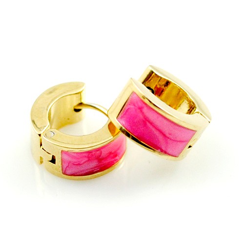 Charming Gold Plated Round Earring For Women & Girl Stainless Steel High Quality New Fashion Jewelry Party Gift HE1020