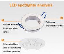 Wholesale 9W Ceiling downlight Epistar LED ceiling lamp Recessed Spot light AC85 265v for home illumination