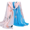 Sali 2016 160 50cm Summer Print Silk Scarf Oversized Chiffon Women Wrap Sarong Sunscreen Pareo Beach