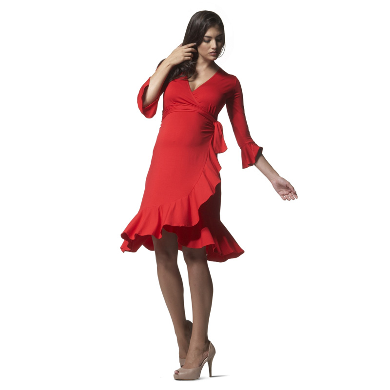 Online Buy Wholesale dress for pregnant women elegant red from ...