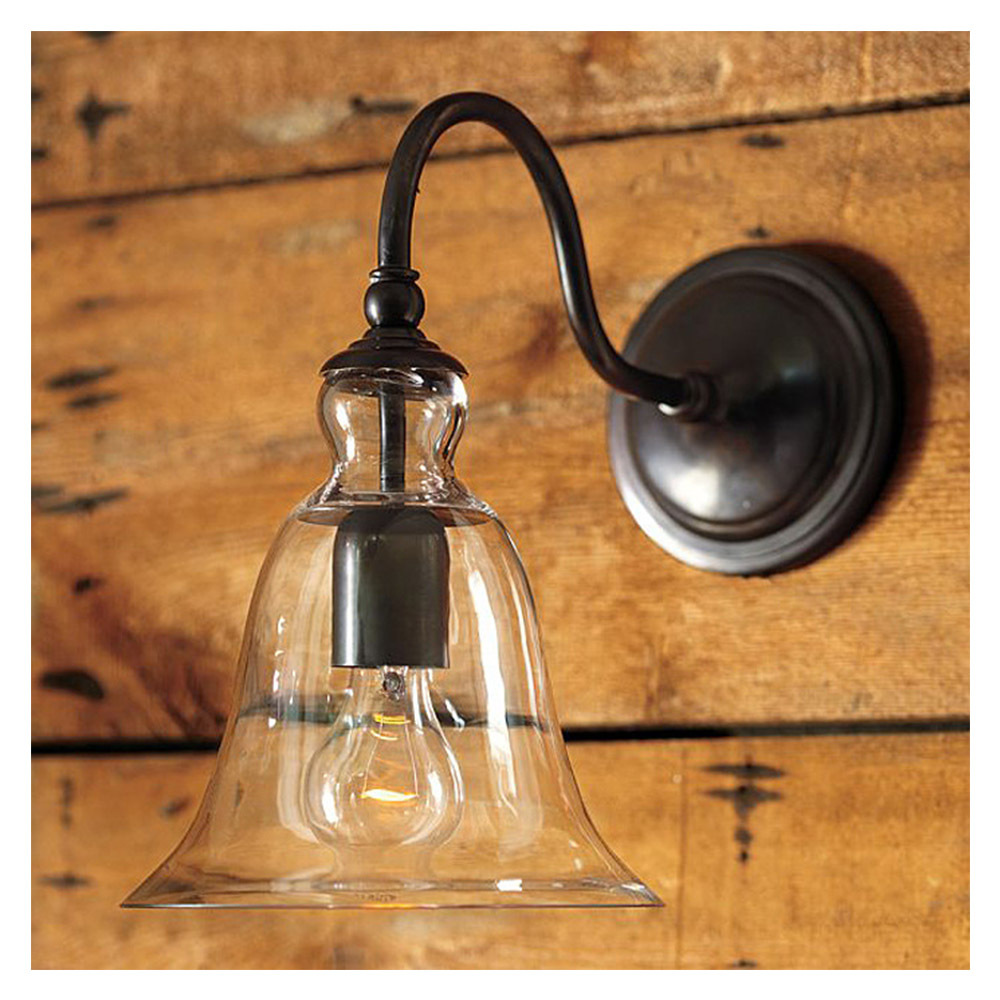 Rh loft vintage forme de cloche loft mur de verre applique verre ...