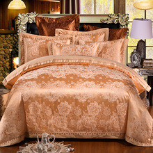 100% Tencel Cotton Jacquard 2016 Wedding Bedding Sets Queen King Size 4Pcs Duvet Cover Bed Sheet Pillowcase