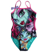 BAOHULU 2016 Girls Kids Summer Style Monster.High Pattern Swimsuit for 5-14Y Tankini Swimwear Bathing Suit Hot Sale Beachwear