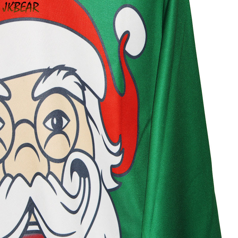 Full-beard Santa Claus Wearing Christmas Hat and Glasses Print Ugly Christmas Sweatshirts for Women and Men One Size 4