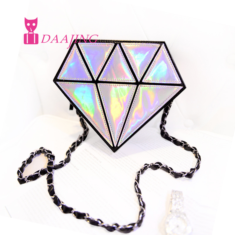 2015 diamond laser shape small women s girl s handbag messenger bag fashion PU small shoulder