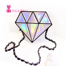 2015 diamond laser shape small women s girl s handbag messenger bag fashion PU small shoulder