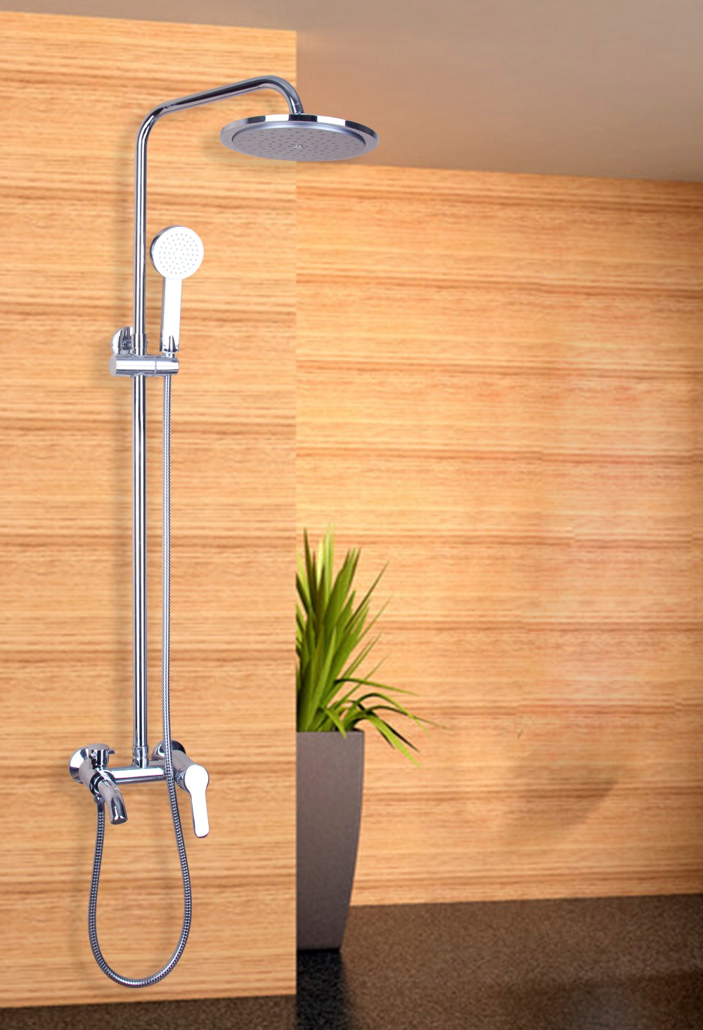 Online kopen wholesale silver wall mounted shower faucet set uit ...