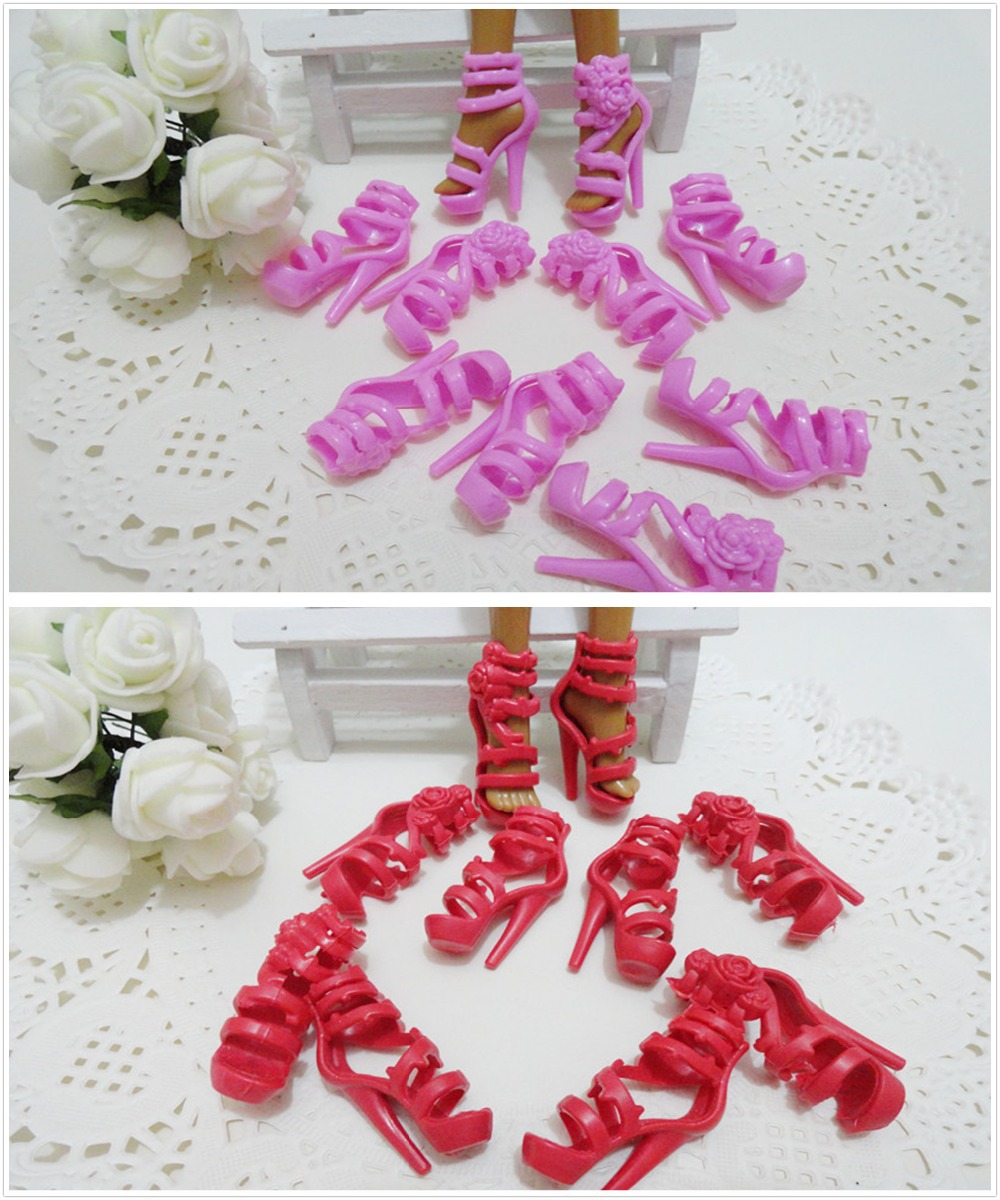 Factory Wholesale Rose Flower Style High Heel Sandals For Monster Dolls Violet and Red 2Color High-heeled 1/6 Monster Doll Shoes