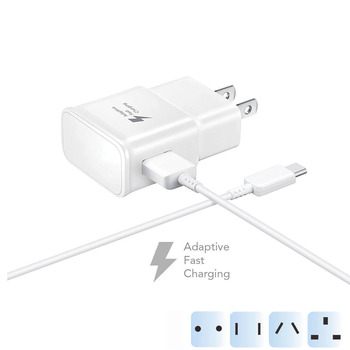 EU US AU UK Plug  Adaptive Fast charger for samsung galaxy S8 S9 S10 S10E plus note8 note8 USB C TYPE-C Fast charger cable
