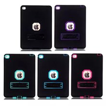 ShockProof Hybrid Heavy Duty Slim Armor Case Cover for iPad 6/iPad air 2 PC+Silicon Case Kickstand Tablet Cover cuque